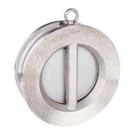 Clapeta de sens din otel inoxidabil tip wafer cu placa dubla si scaun FKM vulcanizat